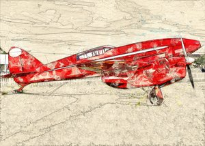 Avion à hélice rouge vintage