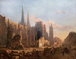 Le dégagement de la cathédrale Saint-André. 1865 (Huile sur toile)
