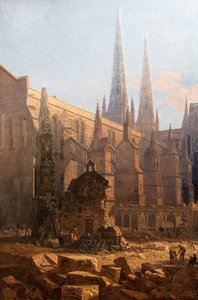 Le dégagement de la cathédrale Saint-André, détail.1865 (Huile sur toile)
