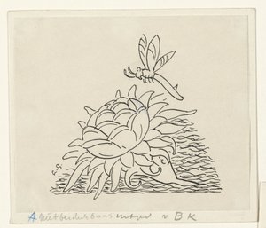 Fleur avec une libellule - Leo Gestel (signed by artist)