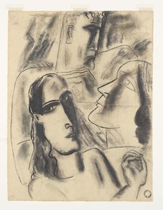 Trois têtes - Leo Gestel (signed by artist)