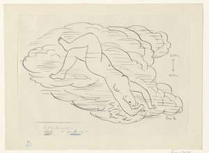 Femme nue dans les nuages