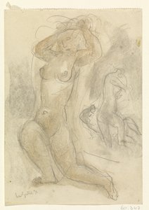 Deux nus agenouillés - Leo Gestel (signed by artist)