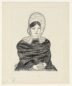 Femme en costume traditionnel - Leo Gestel (signed by artist)