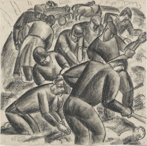 Récolte de pommes de terre au travail dans les champs - Leo Gestel