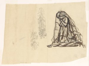 Fille en prière et ornement - Leo Gestel