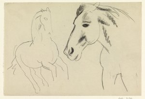 Cheval galopant et tête de cheval - Leo Gestel