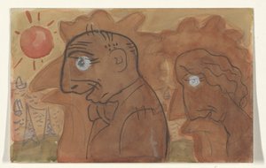 Caricature de Leo Gestel et sa femme - Leo Gestel