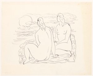 Deux femmes nues sur la plage