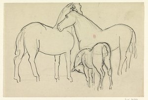 Deux chevaux et un poulain - Leo Gestel