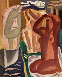 Deux baigneuses et un pont – Format 4x5 – État impeccable - Leo Gestel
