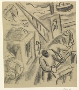 Pêcheur sur un bateau de pêche - Leo Gestel