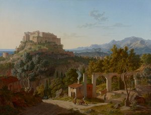 Paysage avec le château de Massa di Carrara, 1827 - Leo von Klenze
