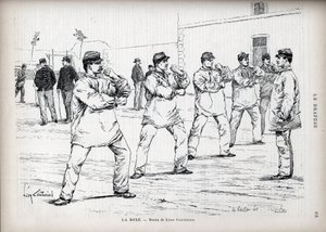 La Boxe - Armées françaises - dessin de Léon Couturier - pour "Le Drapeau" - Moniteur de la Ligue des Patriotes - 22 août - Leon Antoine Lucien Couturier