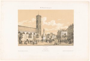 Zicht op de Place Bisson in Lorient - Leon Auguste Asselineau