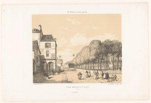 Vue de la Place Du Guesclin à Dinan - Leon Auguste Asselineau