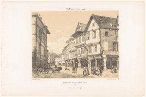 Vue de la Place des Cordeliers à Dinan (La France de nos jours)
