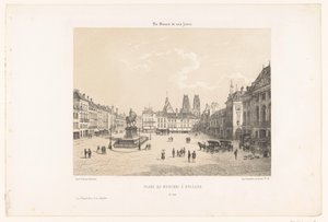 Vue de la Place du Martroi à Orléans - Leon Auguste Asselineau