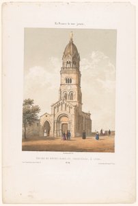 Vue de la basilique Notre-Dame de Fourvière à Lyon (La France de nos jours) - Leon Auguste Asselineau