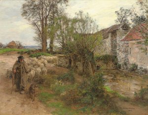 Sortie du troupeau de la rue Chailly - Leon Augustin Lhermitte