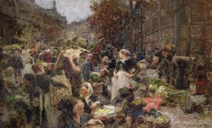 Les Halles, étude pour une peinture pour le Salon des Lettres à l