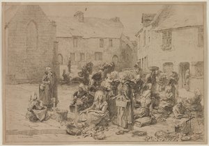 Le marché aux pommes à Landerneau