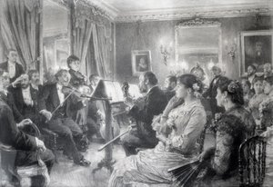Le Quatuor ou La Soirée Musicale chez Amaury Duval, 1881 - Leon Augustin Lhermitte