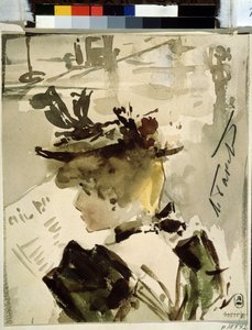 Une femme lisant - Leon Bakst