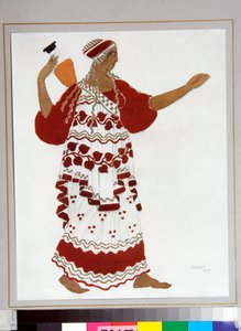 Ballets russes : Nymphe - Costume dessiné par Léon Bakst pour le ballet L