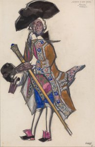 Costume pour le ballet Les Femmes Savantes de Scarlatti - Leon Bakst