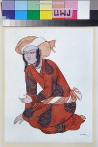 Costume pour le ballet Shéhérazade de Nikolaï Rimski-Korsakov - Œuvre de Léon Bakst, lithographie 1922 - Leon Bakst