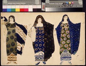Costumes de femme pour le drame Oedipe à Colone de Sophocle - Leon Bakst