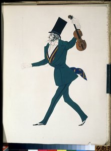 Niccolo Paganini, costume pour le ballet "La nuit magique" de Frédéric Chopin - Leon Bakst