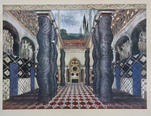 Décor de scène pour la pièce Le Martyre de Saint Sébastien de Gabriele D