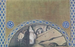 Décor de scène pour la pièce Le Martyre de Saint Sébastien de Gabriele D