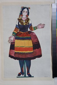 La poupée italienne, costume pour le ballet "La Boutique Fantasque" dirigé par Gioachino Rossini