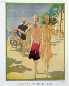 Promeneurs élégants sur la Croisette à Cannes, illustration de 