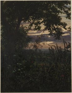 Paysage au coucher du soleil - Léon Bonvin