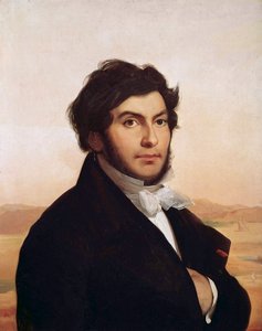 Portrait de Jean-François Champollion (1790-1832), égyptologue français, déchiffreur des hiéroglyphes. Peinture de Léon Cogniet (1794-1880). Musée du Louvre.