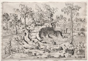 Paysage avec putti - Leon Davent