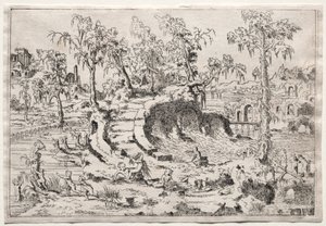 Paysage avec putti, vers 1550 - Leon Davent