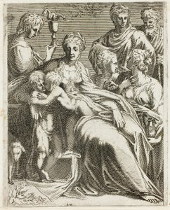 La Sainte Famille avec des Saints - Leon Davent