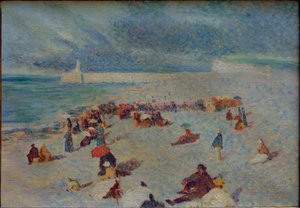 Scène sur la plage - Leon Pourtau