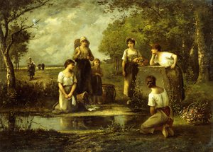 Les Blanchisseuses - Leon Richet