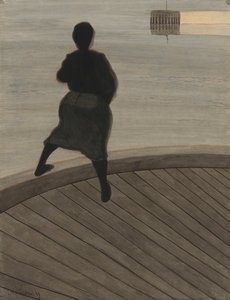 Pêcheuse sur la jetée