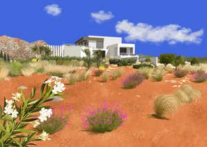 Stavros, Crète, 2025 (peinture numérique) - Leona Tsiara