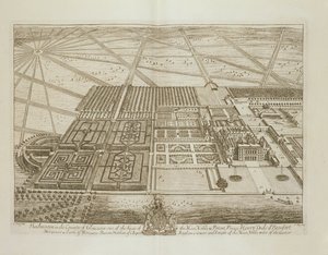 Badminton House dans le Comté de Gloucester, gravé par Johannes Kip (vers 1652-1722)