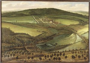 La perspective nord de Hampton Court, vers 1699 - Leonard Knyff