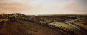 Vue depuis le côté de Richmond Hill vers le nouveau parc du comte de Rochester