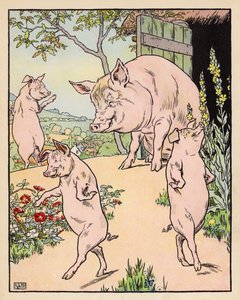 Illustration pour Les Trois Petits Cochons - Leonard Leslie Brooke